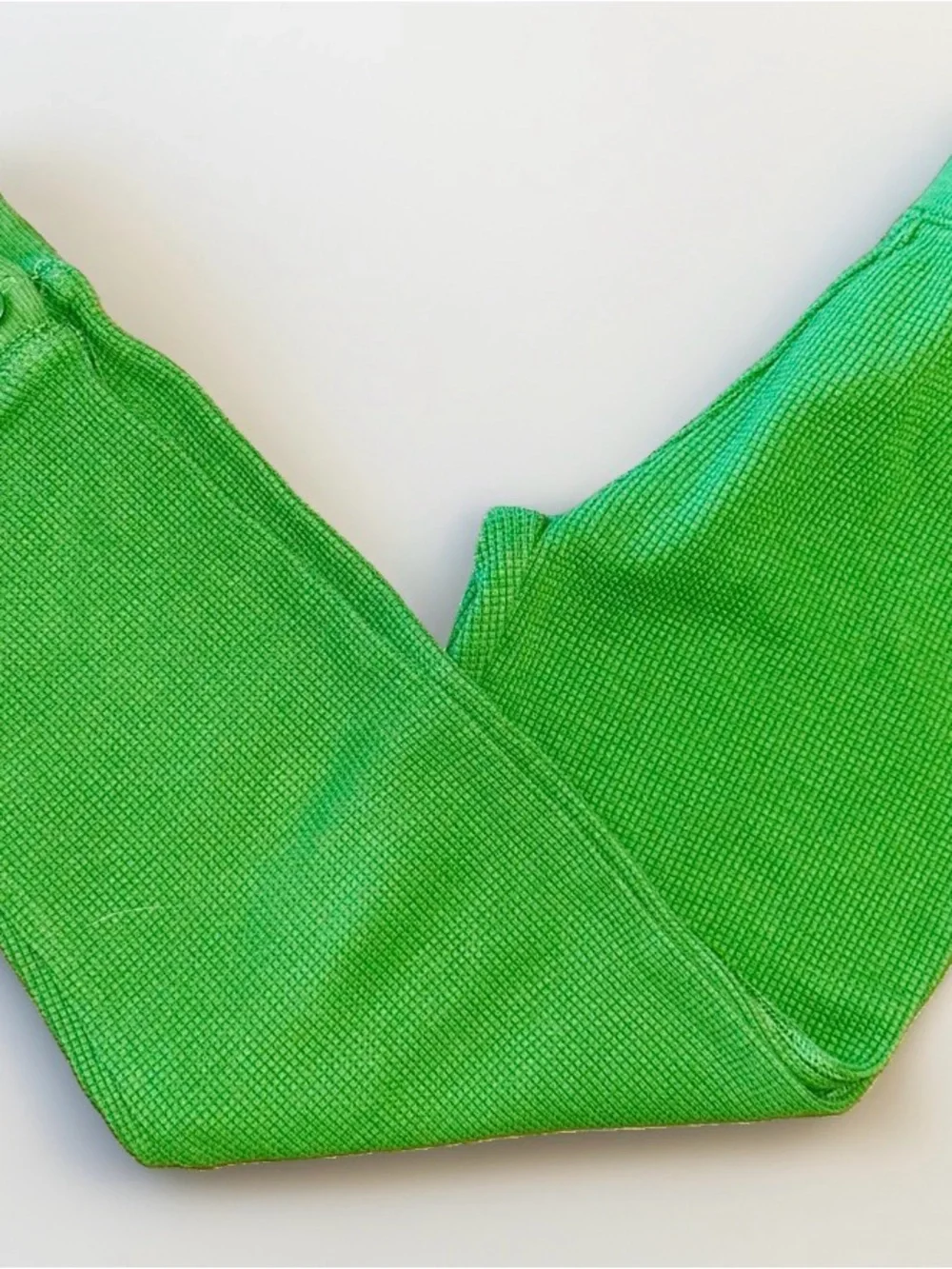 EUC GYMBOREE GIRLS MERRY & BRIGHT GREEN THERMAL BUTTON CROP LEGGINGS SIZE 9